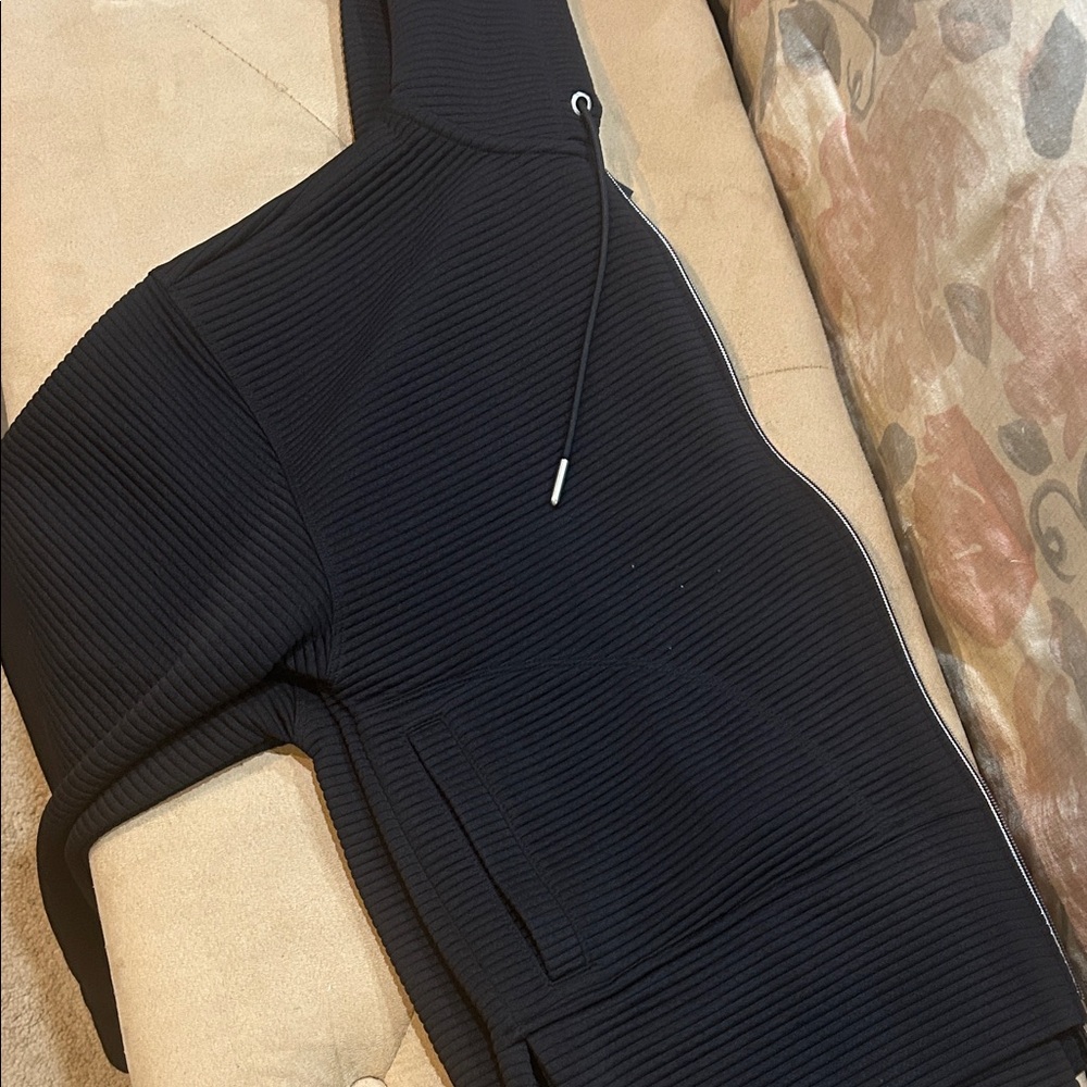 DKNY Black Ribbed zip up